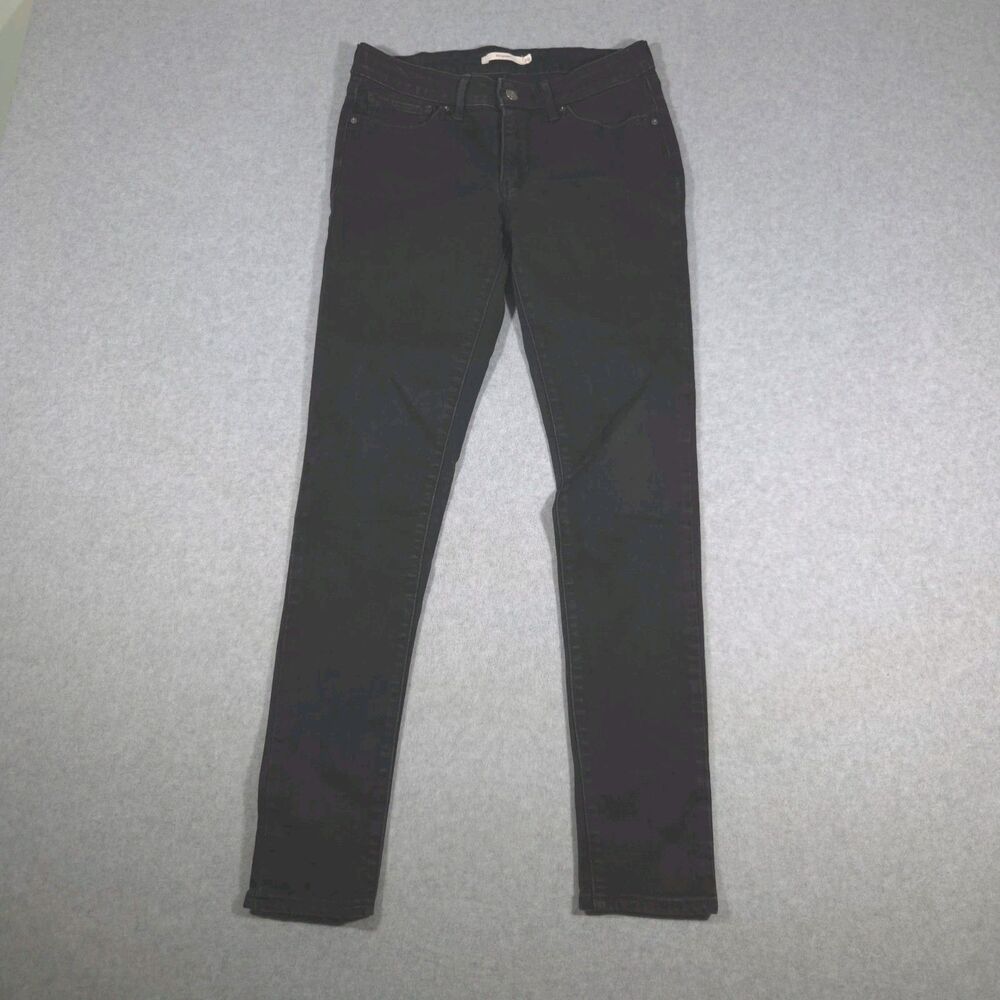 Levis 711 Skinny Jeans Womens Size 28 Black Denim Stretch Pants Classic Goth